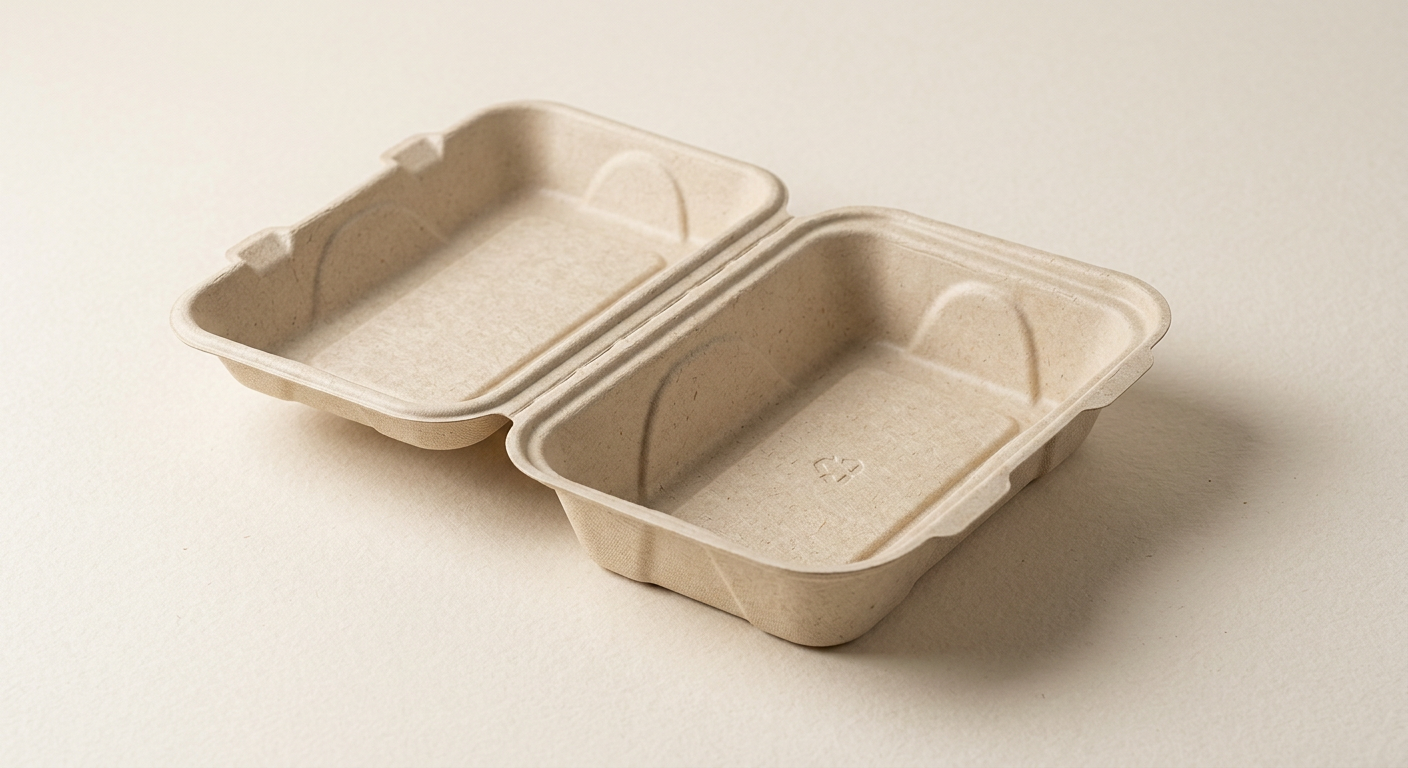 กล่องชานอ้อย 650 ml ฝาในตัว — บรรจุภัณฑ์จาก DD Paper Cup